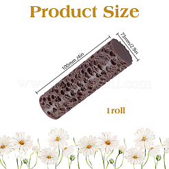 プラスチック製の頭蓋骨粘土テクスチャローラー  陶器ツール  ココナッツブラウン  100x30mm&nbsp;DIY-WH0698-071