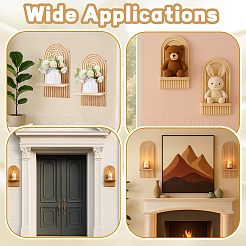 木製の壁掛け収納ラック  ウォールシェルフ  アーチ  ナバホホワイト  345x180x11mm&nbsp;AJEW-WH0796-43A