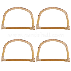ラタンDリングバッグハンドル  鞄作り用品  ゴールデンロッド  178x120x14.5mm  内径：150x90mm&nbsp;FIND-WH20009-86
