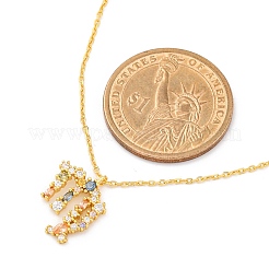 スターリングシルバーのカラフルなキュービックジルコニアの星座ペンダントアズキチェーンネックレス女性用925個  18KGP本金メッキ  乙女座  13.74インチ（34.9cm）  ペンダント：10.5~17x8.5~15 mm&nbsp;STER-R009-01G-10