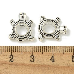 チベットスタイル合金ビーズフレーム  カドミウムフリー＆鉛フリー  カメ  アンティークシルバー  15x13x3.5mm  内径：5mm  穴：1.6mm  約680個/1000g&nbsp;FIND-U015-22AS