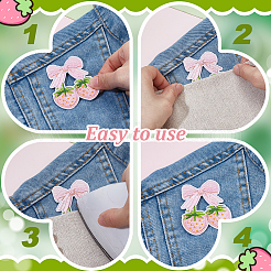Ahademaker 17個 17スタイル コンピューター刺繍 ポリエステル 装飾アクセサリー  苺  混合図形  21~68x31~66x1.5~2mm&nbsp;FIND-GA0007-02