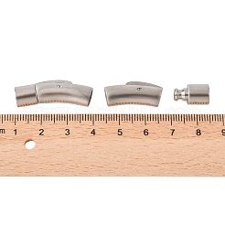変色防止コラム 304 ステンレススチール マットバヨネットネックレス留め金  ステンレス鋼色  30x9x8mm  穴：6mm&nbsp;X-STAS-I013-6mm-A
