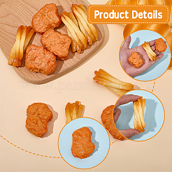 10個 2スタイルの人工プラスチック製フライドチキンナゲットとフライドポテトモデル  模造食品  ディスプレイ装飾用  ミックスカラー  53~75x26.5~41.5x14~19mm  5個/スタイル&nbsp;DJEW-SC0001-25