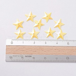 オーナメントアクセサリープラスチック製スパンコール/スパンコールビーズ  スター  きいろ  10x10x0.8mm  穴：1mm&nbsp;X-PVC-E001-05-RC01