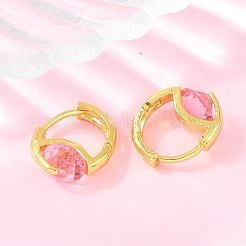 真鍮製フープピアス  ガラスと  ラックめっき  長持ちメッキ  ゴールドカラー  13.5x8.5x16.5mm&nbsp;KK-CBABB5B-01G