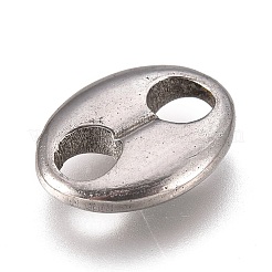 変色しない304ステンレス鋼の楕円形リンクコネクター  コー​​ヒー豆  ステンレス鋼色  8.3x10.5x2.4mm  穴：2.8mm&nbsp;STAS-L247-008P