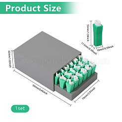 プラスチック製の大文字粘土スタンプセット  粘土陶器用  シーグリーン  93x74x42mm  スタンプ：11.5x10x35mm  36個/セット&nbsp;DIY-WH0591-269B
