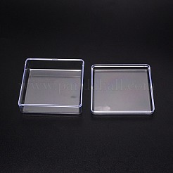 正方形プラスチックビーズ貯蔵容器  透明  8.5x8.5x3cm&nbsp;CON-FH0001-44