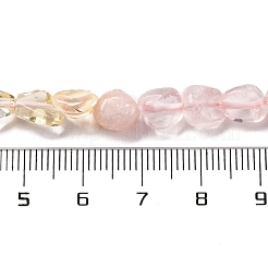 天然ローズクォーツとレモンクォーツのビーズ連売り  ナゲット  タンブルストーン  5~14x4~10x4~8mm  穴：0.8~1mm  約45~59個/連  15.75~16.34インチ（40~41.5cm）&nbsp;G-L610-B18-01