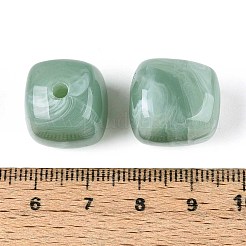 不透明なアクリルビーズ  正方形  ミディアムアクアマリン  17x16x16mm  穴：2.7mm&nbsp;OACR-ZX006-33I