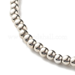 女の子の女性のための丸いccbプラスチックビーズストレッチブレスレットセット  ミックスカラー  ビーズ：3mm  内径：2-1/4インチ（5.6cm）&nbsp;BJEW-JB07002