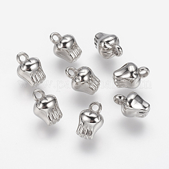 CCBプラスチックチャーム  花芽  プラチナ  14x9x9mm  穴：2mm&nbsp;CCB-J035-064P