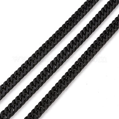 304ステンレススチールキューバチェーン  カーブチェーン  スプールで  イオンプレーティング（ip）  電気泳動黒  5x4x0.8mm  約32.8フィート（10m）/ロール&nbsp;STAS-N0013-21B-A1