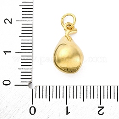 304ステンレスペンダント  丸カン付き  フルーツチャーム  18KGP本金メッキ  梨  17x9mm  穴：3mm&nbsp;STAS-U049-01A-07G