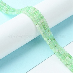 天然クリソプレーズビーズ連売り  多面カット  キューブ  2~2.5x2~2.5x2~2.5mm  穴：0.6mm  約171個/連  15.35インチ（39cm）&nbsp;G-F748-X03