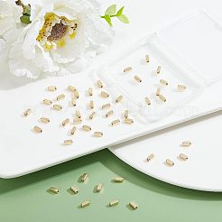 ラックメッキ真鍮ビーズ50個  ニッケルフリー  直方体の  18KGP本金メッキ  6x2.5x2.5mm  穴：1.6mm&nbsp;KK-FH0003-84