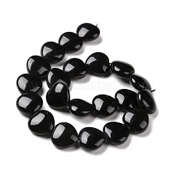 天然石オブシディアンビーズ連売り  ハート  19x20x10mm  穴：1.4mm  約21個/連  16.34インチ（41.5cm）&nbsp;G-C238-17C