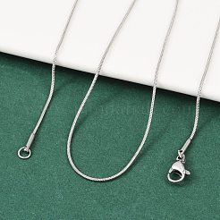 変色しにくい304ステンレススチールのスネークチェーンネックレス  カニカン付き  ステンレス鋼色  17.5インチ（44.5cm）&nbsp;NJEW-F196-14P