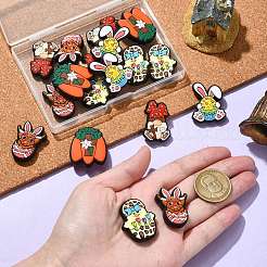 イースターテーマ 20個 5スタイル 食品グレードシリコンフォーカルビーズ  混合図形  29.5~30x20~26x7.5~8mm  穴：2mm  4個/スタイル&nbsp;SIL-CJ0002-95