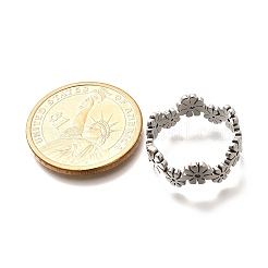 201ステンレススチールデイジー指輪女性用  ステンレス鋼色  8mm  内径：18mm&nbsp;RJEW-A053-01P