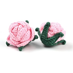 綿編み造花  装飾アクセサリー  パールピンク  56x61.5x39mm&nbsp;DIY-P082-01C