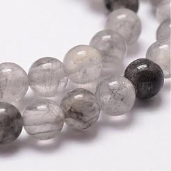 天然石クラウディクォーツビーズ連売り  ラウンド  10mm  穴：1mm  約40個/連  15インチ&nbsp;G-D840-69-10mm