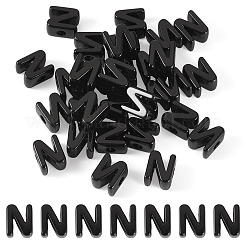 アクリルヨーロピアンビーズ  大穴ビーズ  文字N  21x17.5x13.5mm  穴：6mm&nbsp;OACR-TAC0013-14N