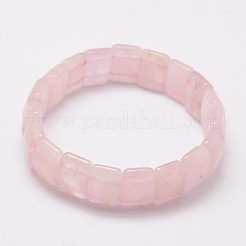 多面カット天然ローズクォーツビーズはストレッチブレスレット  内径：2-1/8~2-3/8インチ（5.5~6cm）&nbsp;BJEW-E289-C08