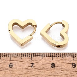 304ステンレススチールフープピアス  ハート  イオンプレーティング（ip）  18KGP本金メッキ  14.5x15.5x3mm&nbsp;STAS-T074-41G-B