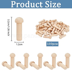 未完成の木製キノコ  車軸ペグ  DIYおもちゃ用品  モカシン  32x12mm&nbsp;AJEW-WH0270-176A