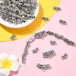 70ppcs 14スタイル チベットスタイル 合金チューブベイル  ループベイル  コラム  アンティークシルバー  8~13x11~26x5~7mm  穴：1.4~2.5mm  内径：2.5~5.5mm  5個/スタイル&nbsp;FIND-CJ0002-99