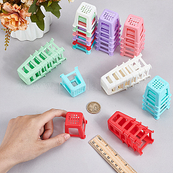 36個 6色 PPプラスチック椅子ミニチュア装飾品  ガーデンドールハウスアクセサリー  ミックスカラー  40x40x41mm  6個/カラー&nbsp;AJEW-BC0009-48