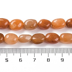 天然石レッドアベンチュリンビーズ連売り  ナゲット  タンブルストーン  7~12x6~8x5~7mm  穴：1mm  約43~44個/連  15.47~15.63''（39.3~39.7センチメートル）&nbsp;G-G146-A02-01