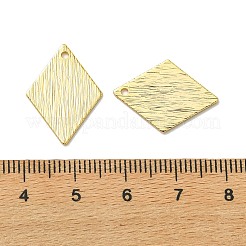 シーグレース真鍮ペンダント  菱形チャーム  空白タグのスタンプ  ブラシ仕上げ  カドミウムフリーと鉛フリー＆ニッケルフリー  ゴールドカラー  21x15.5x0.5mm  穴：1.4mm&nbsp;XGRQ3P735-613G