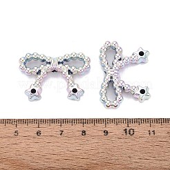 UVメッキ不透明アクリルビーズ  虹色の  ちょう結び＆星  カラフル  23x33x6.5mm  穴：2.8mm&nbsp;OACR-Q198-04-1