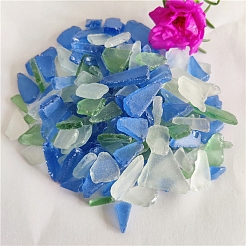 ガラスカボション  大きなシーグラス  芸術品や工芸品のジュエリー用のタンブルフロストビーチグラス  異形  ランダムな色  10~50mm  約1000 G /袋&nbsp;PW-WG60399-01