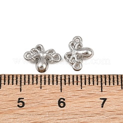 304ステンレススチールコネクタチャーム  タコのリンク  ステンレス鋼色  9.5x7.5x3mm  穴：0.8mm&nbsp;SA-CBA302A-12P
