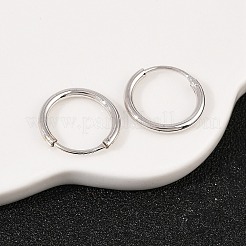 925スターリングシルバーフープピアス  プラチナ  12.5x1.5mm&nbsp;STER-B008-01A-P