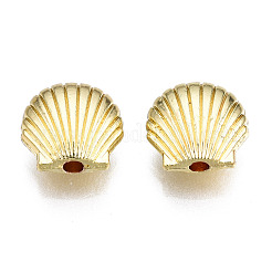 めっき合金ビーズラック  カドミウムフリー＆鉛フリー  ホタテ貝殻  ライトゴールド  8.5x9x4mm  穴：1.5mm&nbsp;PALLOY-T077-148LG-RS