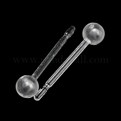 樹脂スタッドピアスパーツ  ボール  透明  14mm  ピン：0.8mm&nbsp;FIND-H046-10