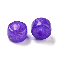 天然な白翡翠染めビーズ  コラム  青紫色  8~8.5x5.5~6mm  穴：3~3.3mm&nbsp;G-G003-A06-02