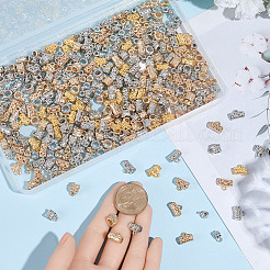 400 個 10 スタイル CCB プラスチックチューブベイル  ループベイル  プラチナ·ゴールデン  9~11x4~11x4.5~7.5mm  穴：1.5~2.8mm  内径：3~5mm  40個/スタイル&nbsp;CCB-SC0001-26