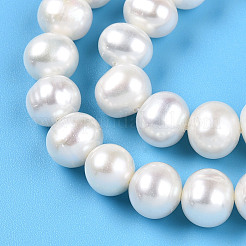 天然養殖淡水パールビーズ連売り  ラウンド  乳白色  7~8mm  穴：0.5mm  約56~57個/連  14.57~15.08''（37~38.3センチメートル）&nbsp;PEAR-N016-07B