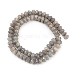 天然石ラブラドライトビーズ連売り  ロンデル  多面カット  8~8.5x5~6mm  穴：1mm  約68~76個/連  14.96~15.35''（38~39センチメートル）&nbsp;G-C259-A41-5x8mm