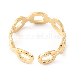 304ステンレススチール中空楕円オープンカフリング  14KGP本金メッキ  usサイズ7 1/4(17.5mm)&nbsp;RJEW-D002-16G