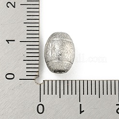 変色しない304ステンレススチールのテクスチャビーズ  オーバル  ステンレス鋼色  10x8mm  穴：2.8mm&nbsp;STAS-A091-05A-P