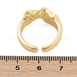 女性用ラックメッキ真鍮カフリング  長持ちメッキ  カドミウムフリー＆鉛フリー  18KGP本金メッキ  10mm  調整可能&nbsp;RJEW-M028-61G