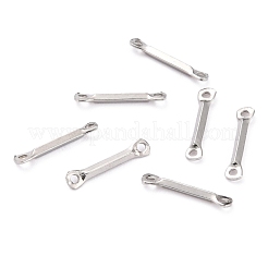 変色しにくい201ステンレススチールリンクコネクター  バーリンク  ステンレス鋼色  11x1.3x1.3mm  穴：0.9mm&nbsp;STAS-B011-03P