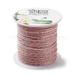 20mポリコットン編み紐  フラット  DIYのジュエリーには  淡いバイオレットレッド  2x0.7mm  約21.87ヤード（20m）/ロール&nbsp;OCOR-G015-03A-01
